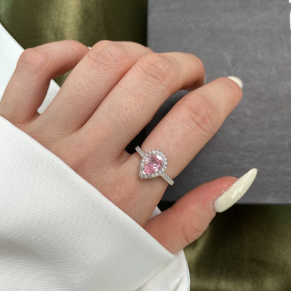 [Amore]1.0 Carat Luxurious Resplendent Water Drop Shape Wedding Ring