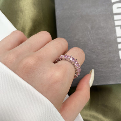 [Amore]Elegant Princess Cut Tennis Ring