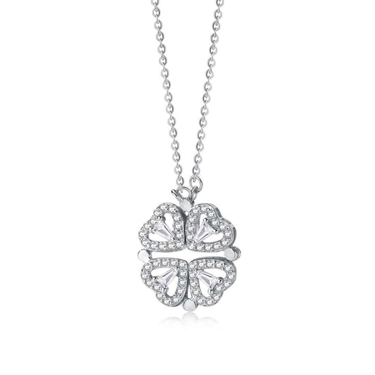 [Amore]Ornate Heart Cut Flower Shape Necklace