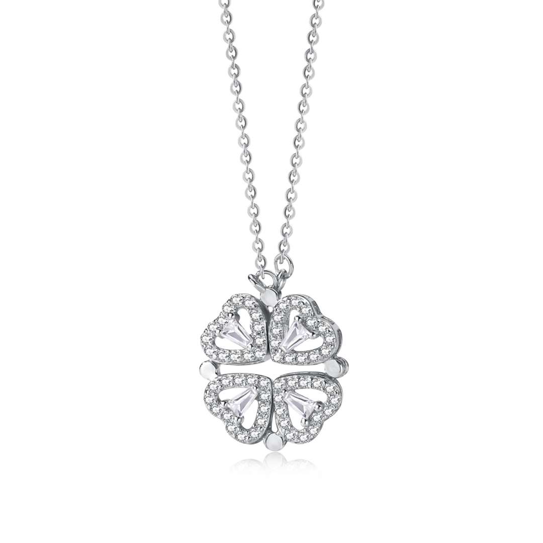 [Amore]Ornate Heart Cut Flower Shape Necklace