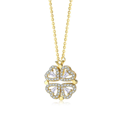 [Amore]Ornate Heart Cut Flower Shape Necklace