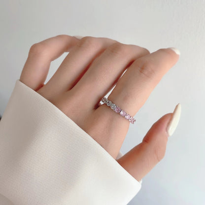 [Amore]Sparkling Round Cut Tennis Ring