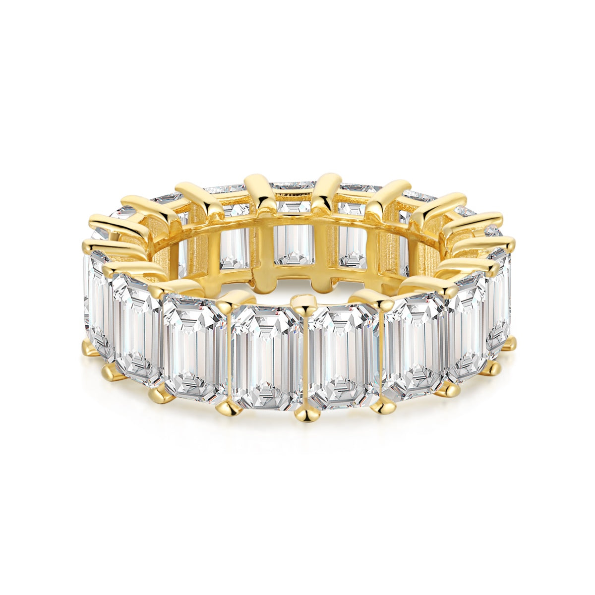 [Amore]0.75 Carat Elegant Emerald Cut Tennis Ring