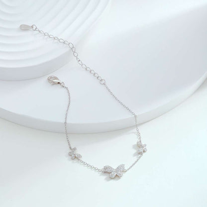 [Amore]Delicate Butterfly Pendant Bracelet