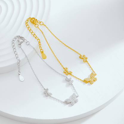 [Amore]Delicate Butterfly Pendant Bracelet