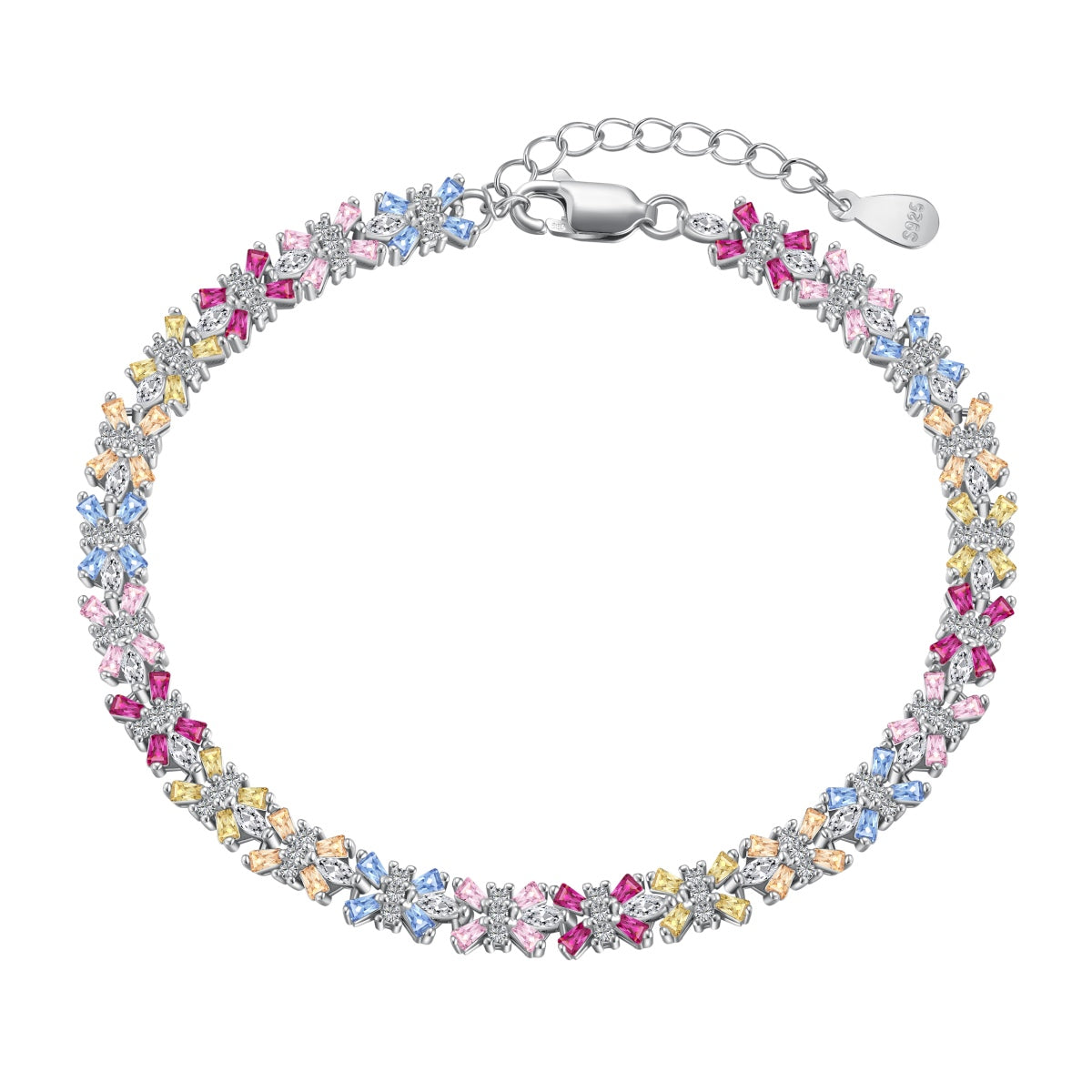 [Amore]Radiant Colorful Emerald Cut Party Bracelet