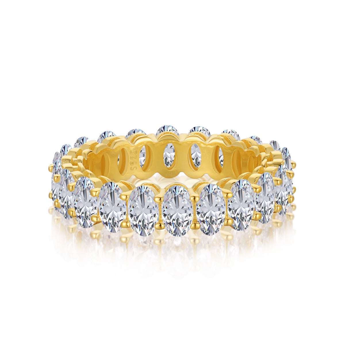 [Amore]Ornate Oval Cut Tennis Ring