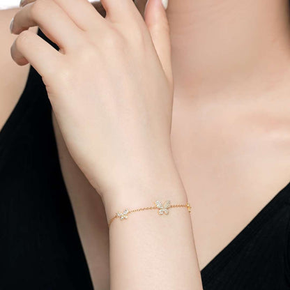 [Amore]Delicate Butterfly Pendant Bracelet