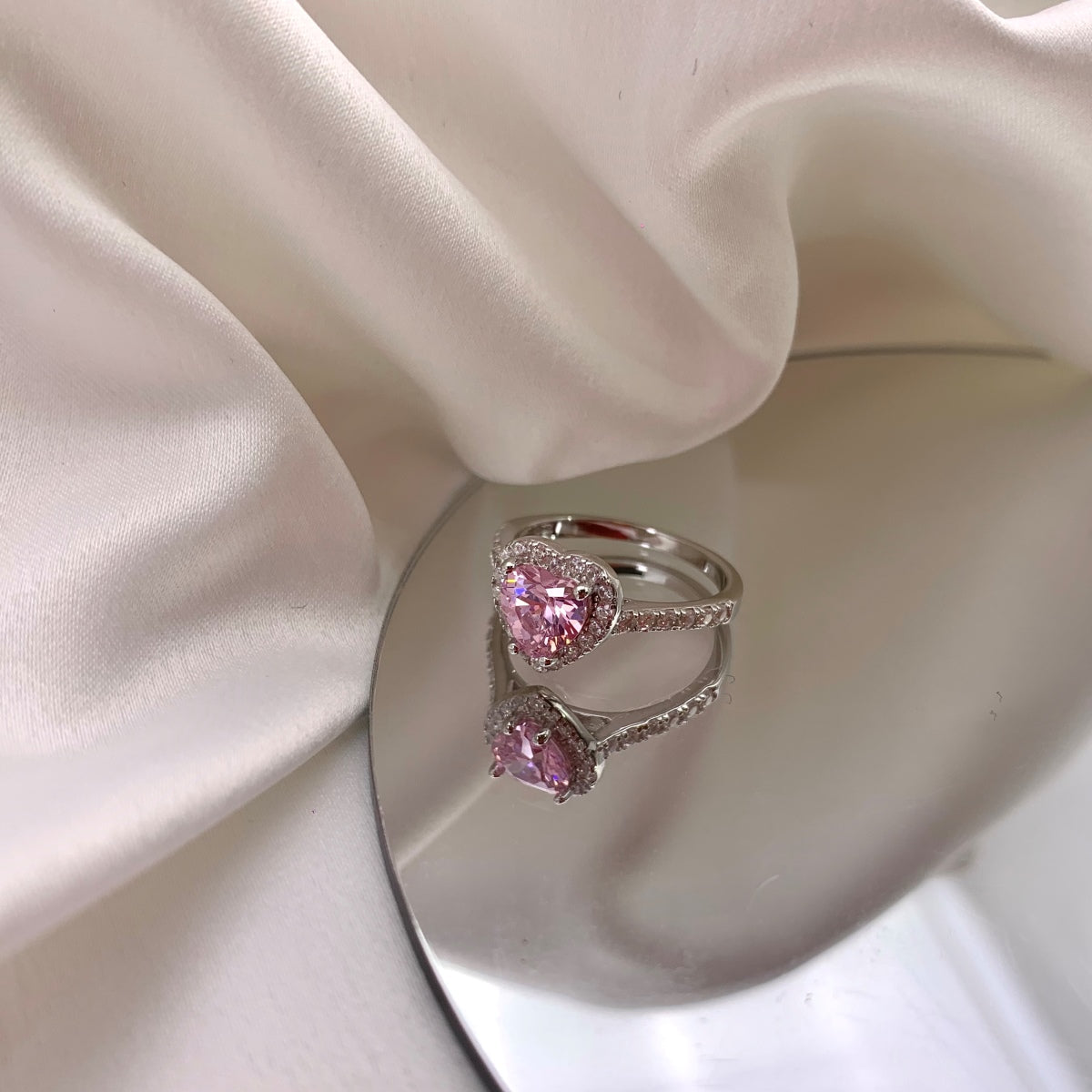 [Amore]Eternity Splashy Romantic Heart Shape Lover Ring