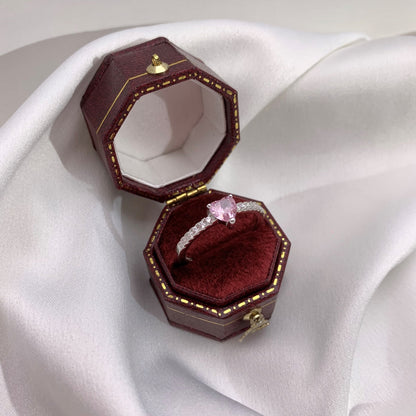 [Amore]0.5 Carat CaratEternity Charming Heart Shape Lover Ring