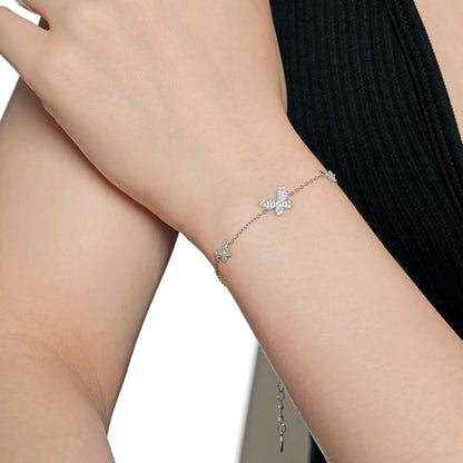 [Amore]Delicate Butterfly Pendant Bracelet