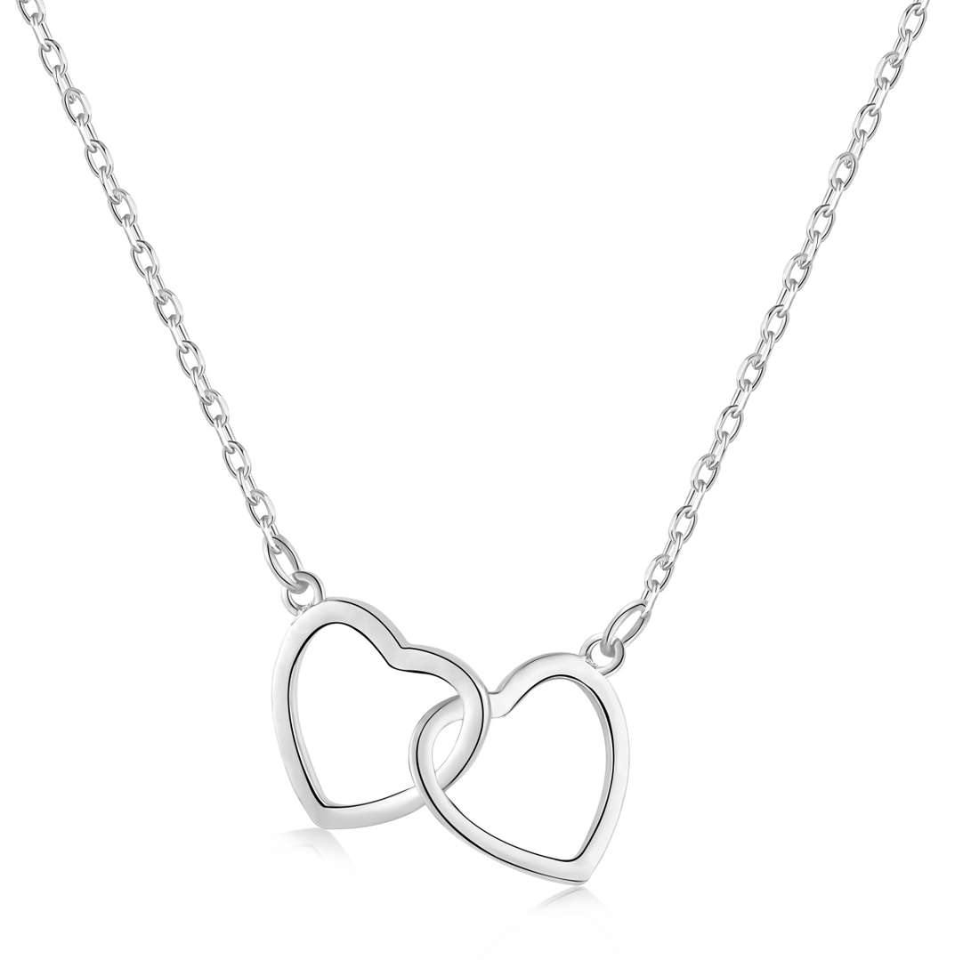 [Amore]Sterling Silver Love Double Ring Necklace