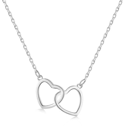 [Amore]Sterling Silver Love Double Ring Necklace
