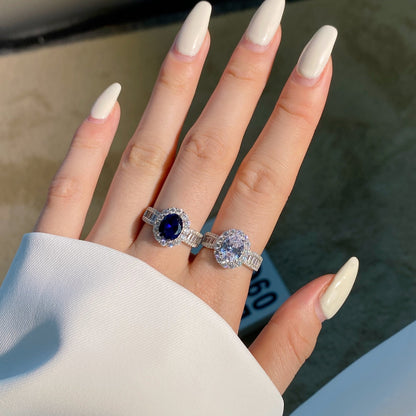 [Amore]1.5 Carat Dazzling Charming Oval Cut Banquet Ring