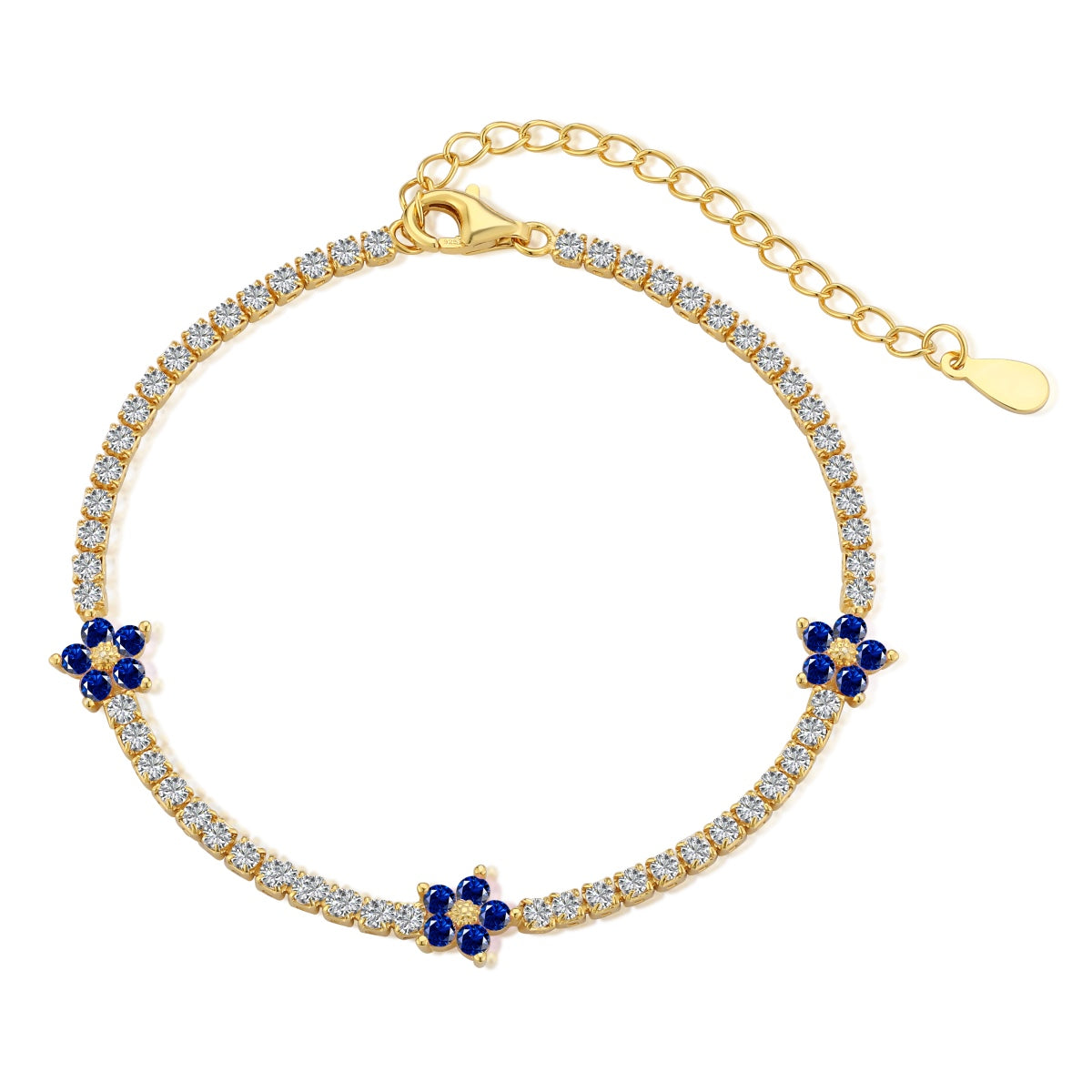 [Amore]Sparkling Flower Shape Tennis Bracelet