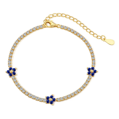 [Amore]Sparkling Flower Shape Tennis Bracelet
