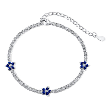 [Amore]Sparkling Flower Shape Tennis Bracelet