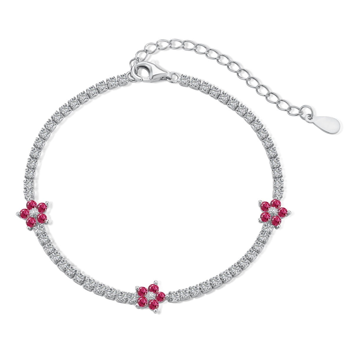 [Amore]Sparkling Flower Shape Tennis Bracelet