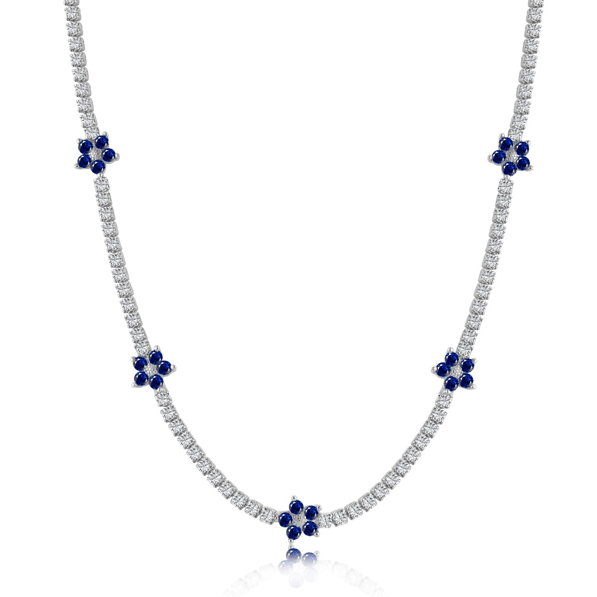 [Amore]Luxurious Colorful Flower Tennis Necklace