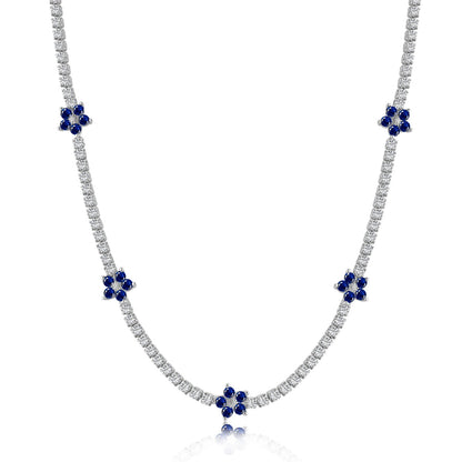 [Amore]Luxurious Colorful Flower Tennis Necklace