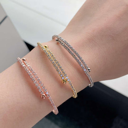 [Amore]Row of Diamonds Round Fashion Bracelet