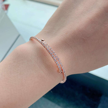 [Amore]Row of Diamonds Round Fashion Bracelet