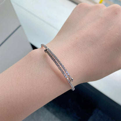 [Amore]Row of Diamonds Round Fashion Bracelet
