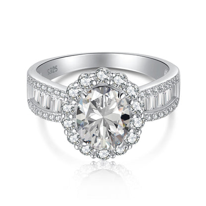 [Amore]1.5 Carat Dazzling Charming Oval Cut Banquet Ring