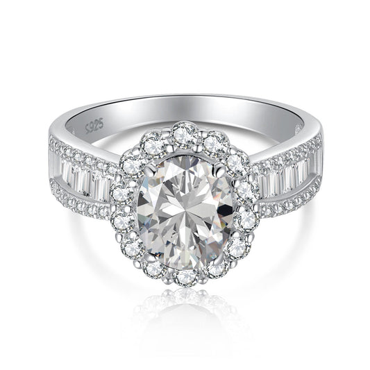[Amore]1.5 Carat Dazzling Charming Oval Cut Banquet Ring