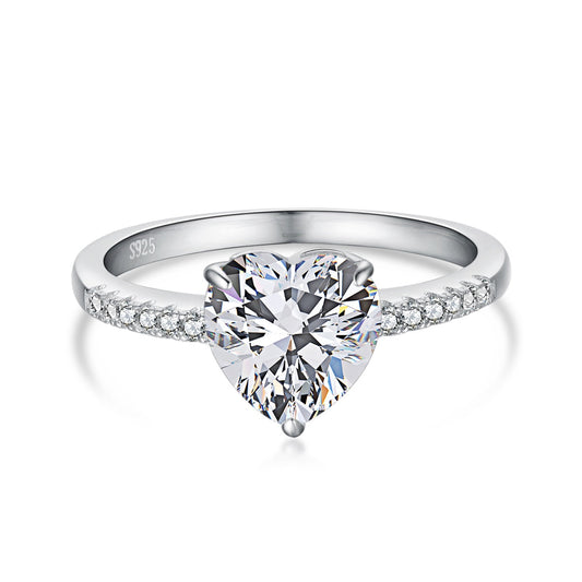 [Amore]2.0 Carat Dazzling Lustrous Heart Cut Lover Ring