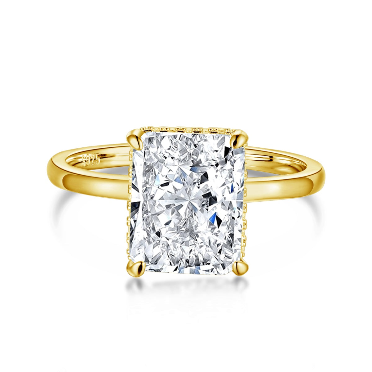 [Amore]4.0 Carat Ornate Enchanting Radiand Cut Banquet Ring