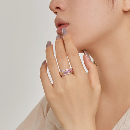 [Amore]Radiant Colorful Radiant Cut Daily Ring