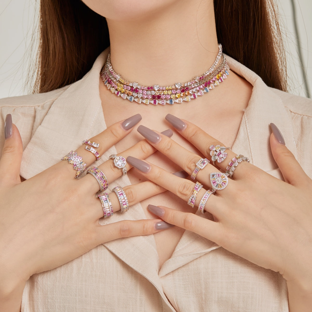 [Amore]Radiant Colorful Radiant Cut Daily Ring