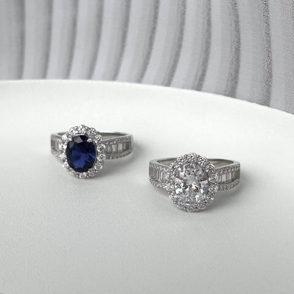 [Amore]1.5 Carat Dazzling Charming Oval Cut Banquet Ring