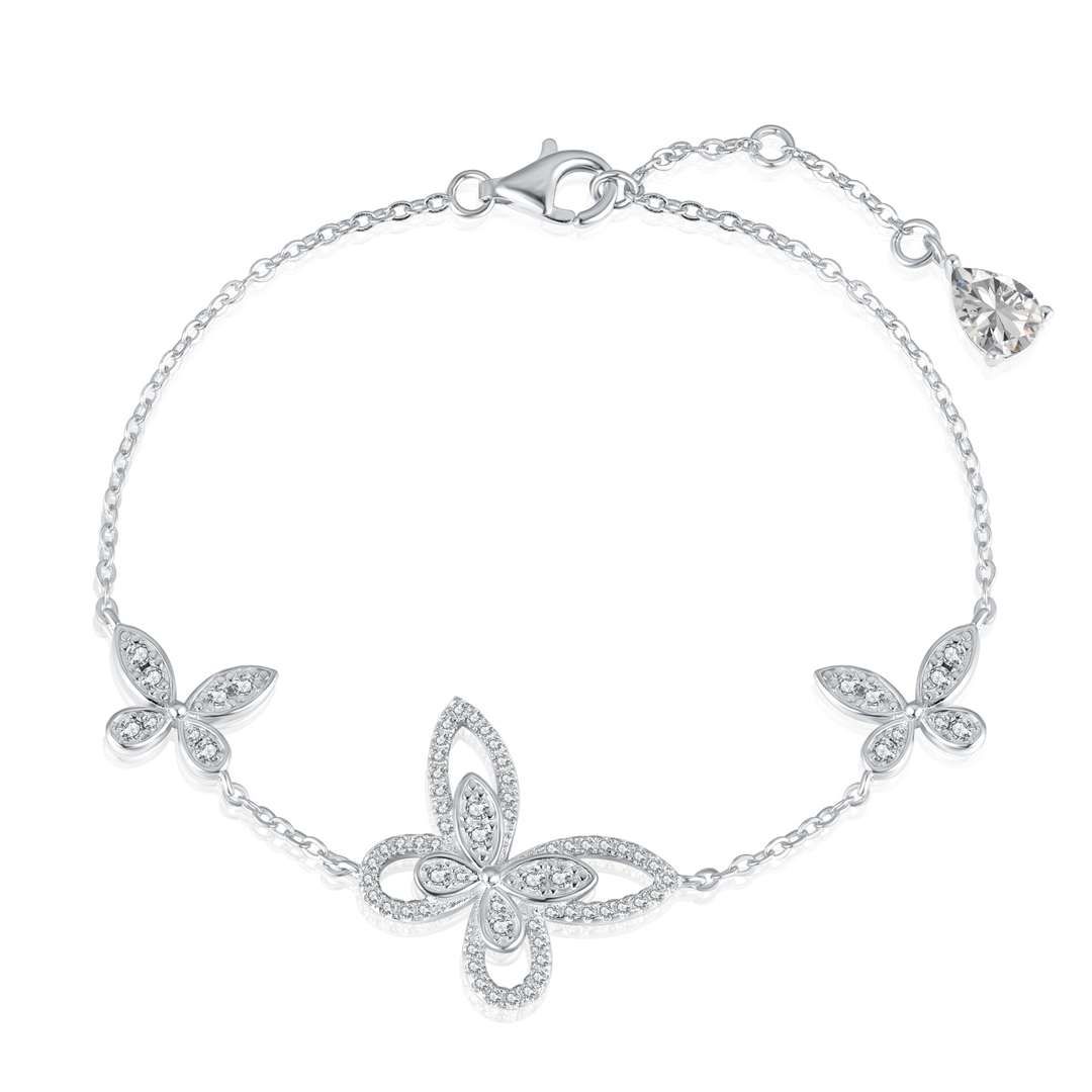 [Amore]Delicate Butterfly Pendant Bracelet