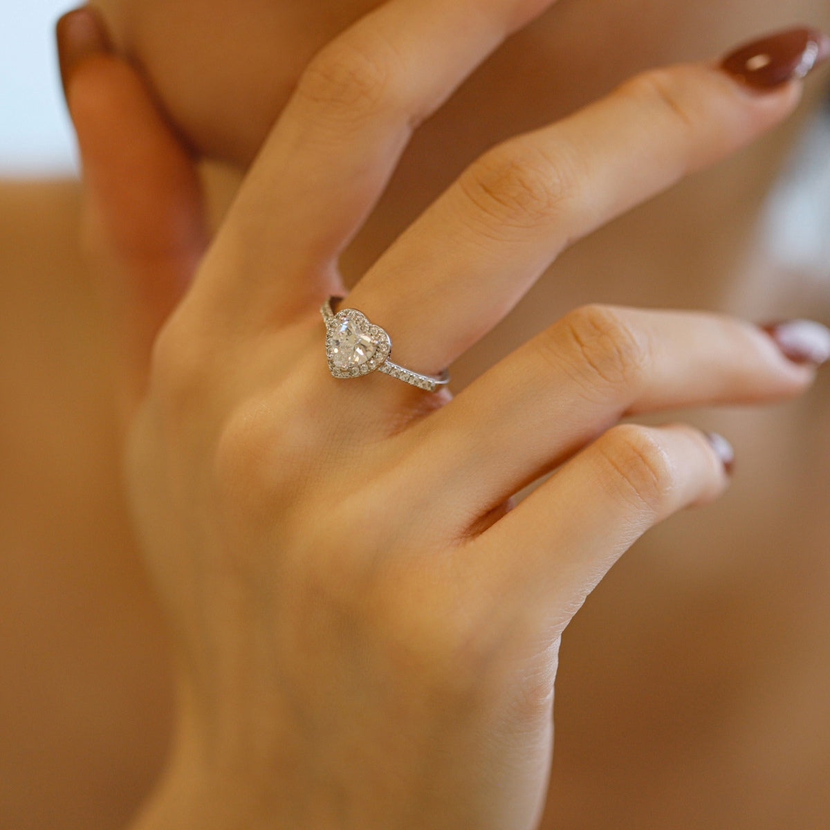 [Amore]Eternity Splashy Romantic Heart Shape Lover Ring