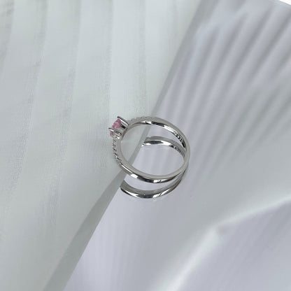 [Amore]0.5 Carat CaratEternity Charming Heart Shape Lover Ring