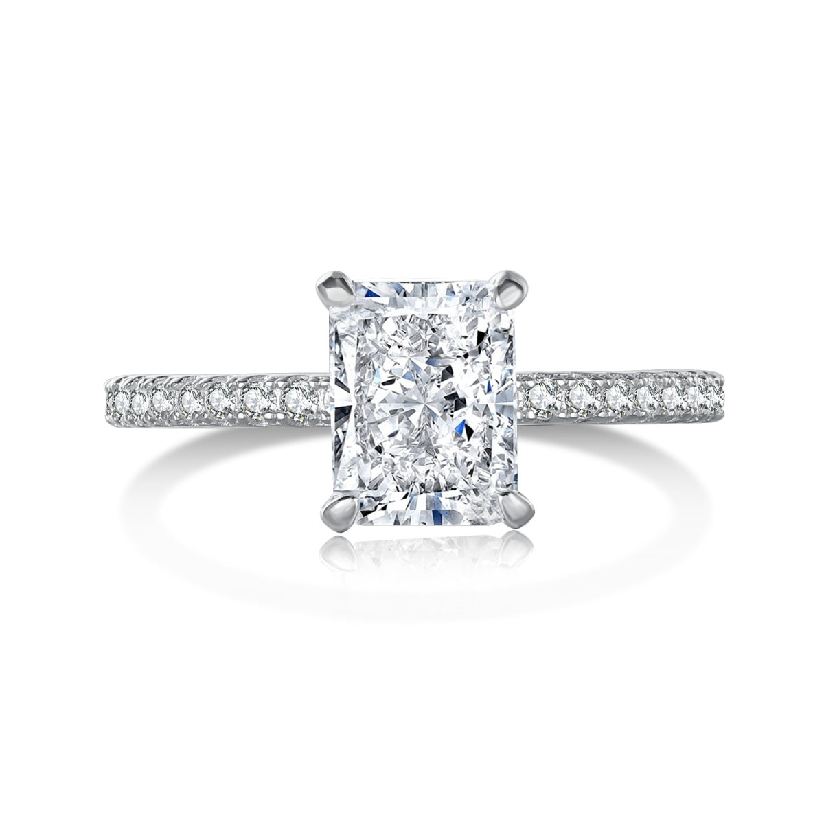 [Amore]2.0 Carat Dazzling Sparkling Radiant Cut Party Ring
