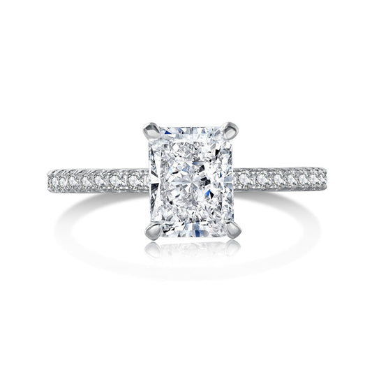 [Amore]2.0 Carat Dazzling Sparkling Radiant Cut Party Ring