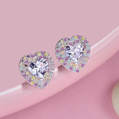 [Amore]Dazzling Heart Shape Lover Earrings