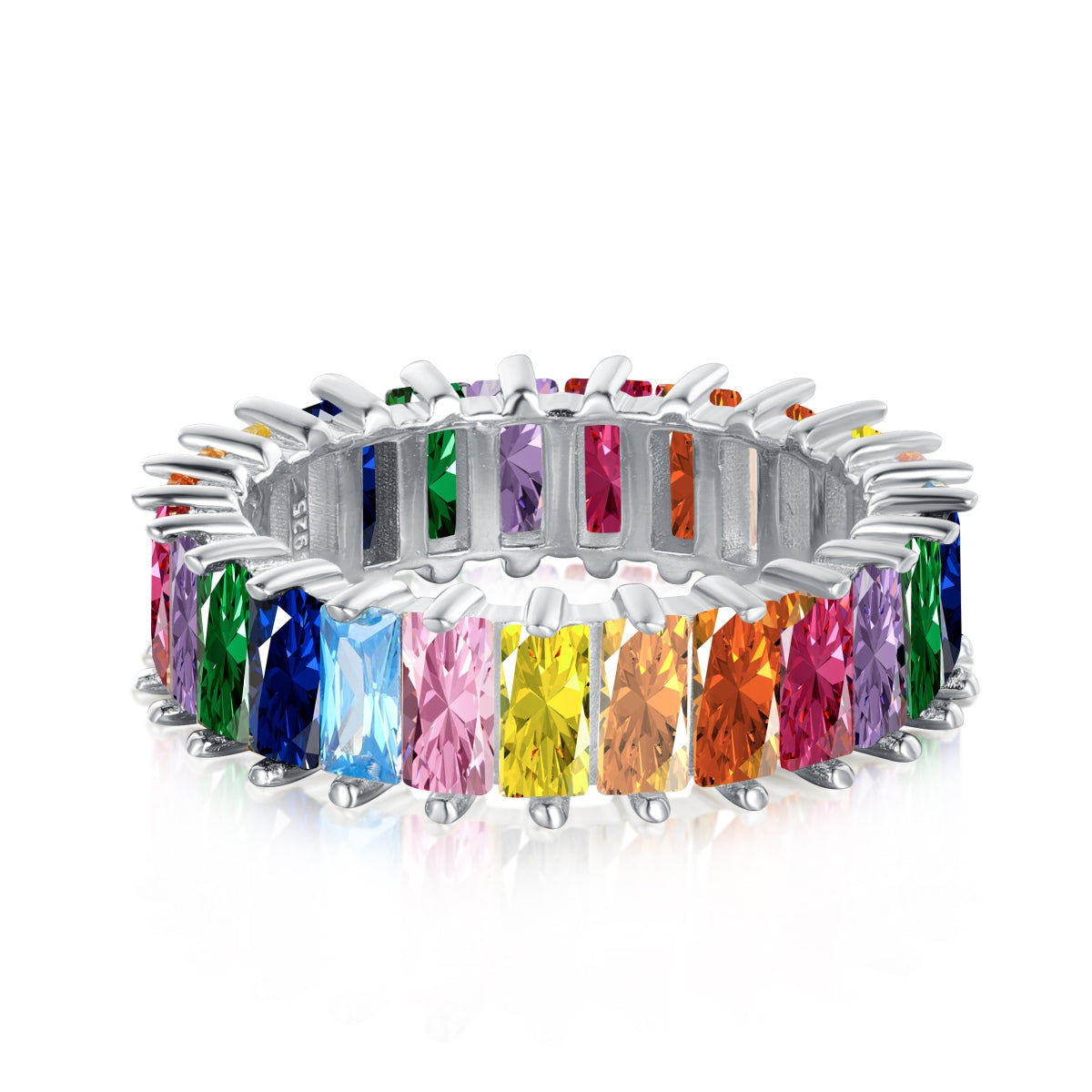 [Amore]Unique Colorful Radiant Cut RIng
