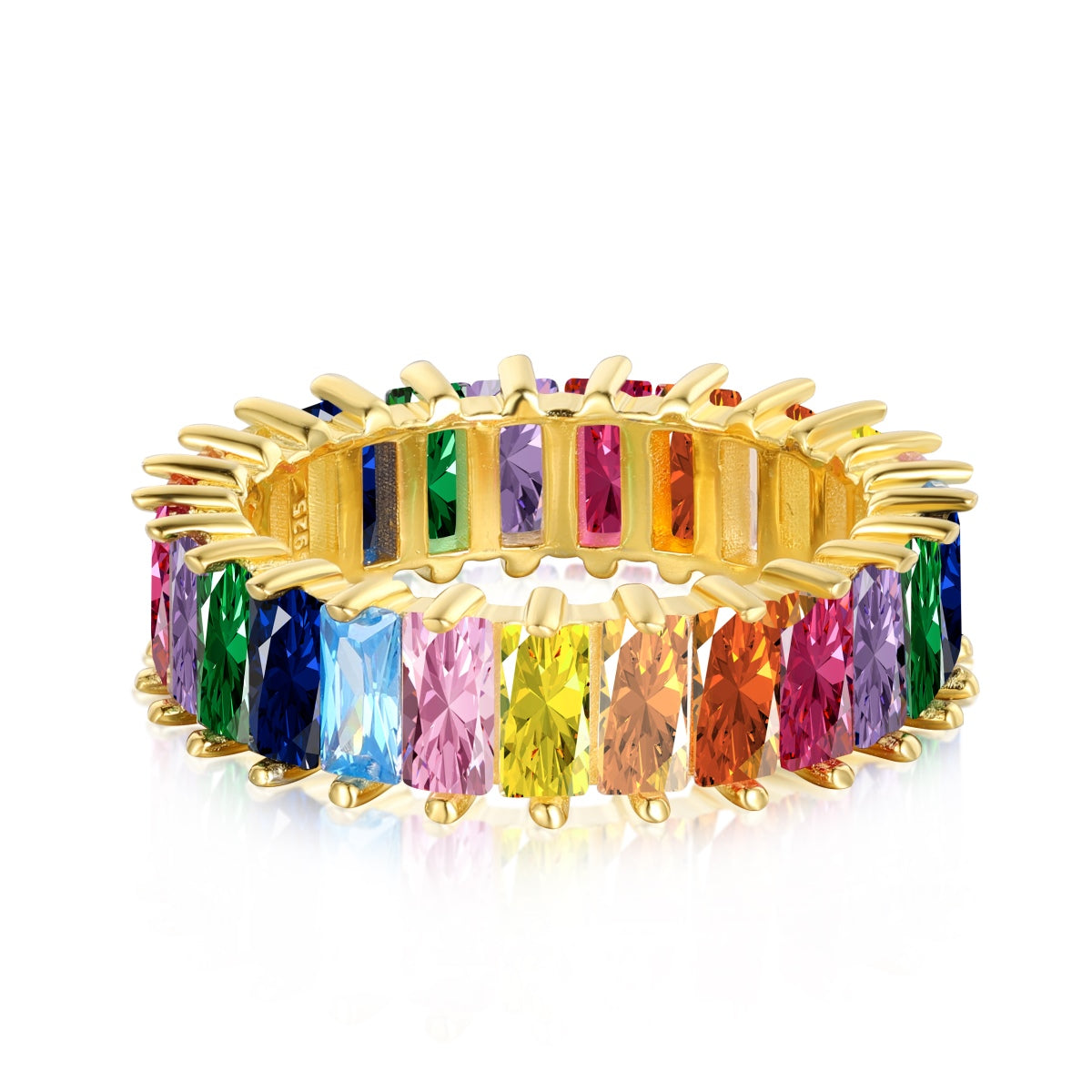 [Amore]Unique Colorful Radiant Cut RIng