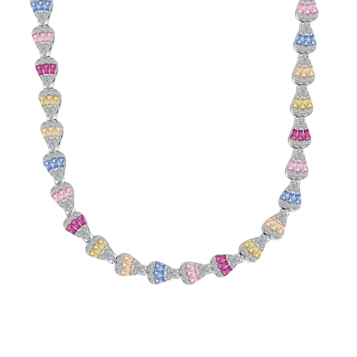 [Amore]Radiant Colorful Rainbow Necklace