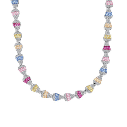 [Amore]Radiant Colorful Rainbow Necklace