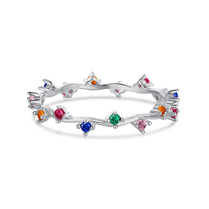 [Amore]Radiant Colorful Round Cut Daily Ring