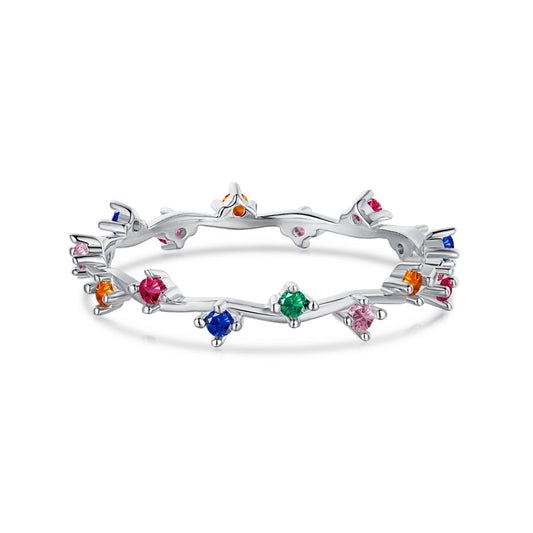 [Amore]Radiant Colorful Round Cut Daily Ring