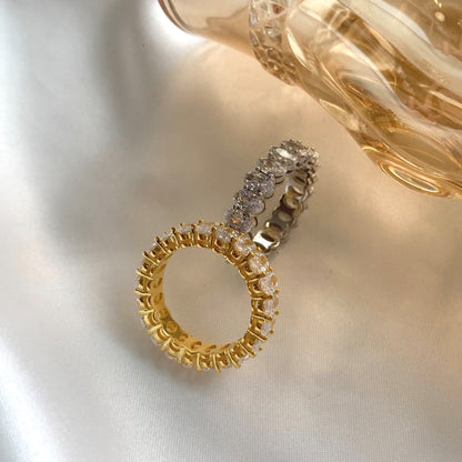 [Amore]Ornate Oval Cut Tennis Ring
