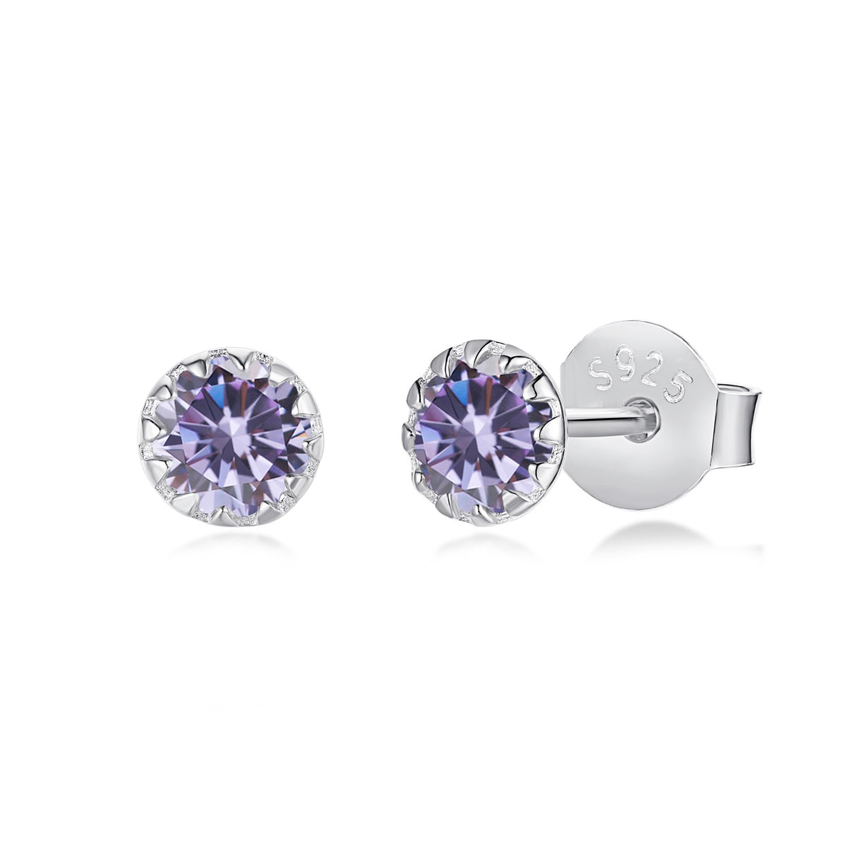[Amore]Sparkling Colorful Round Shape Earrings