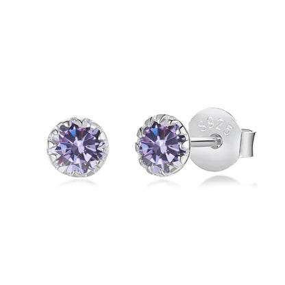 [Amore]Sparkling Colorful Round Shape Earrings
