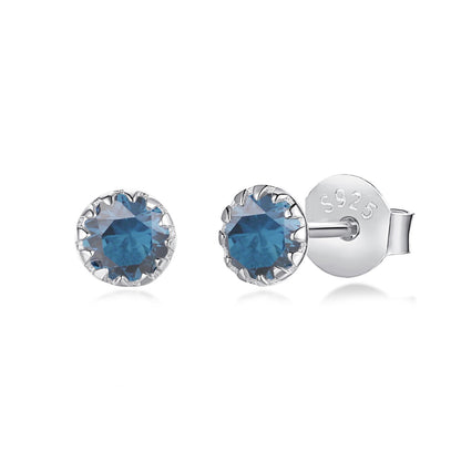 [Amore]Sparkling Colorful Round Shape Earrings